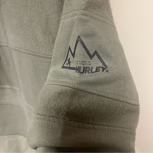 Hurley Highroads Fleece army green sweatshirt Size XS - Picture 4 of 9